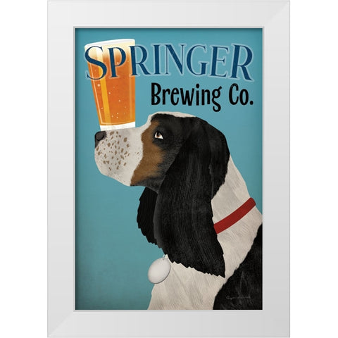 Springer Brewing Co White Modern Wood Framed Art Print by Fowler, Ryan