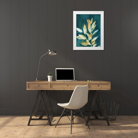 Shower of Gold III White Modern Wood Framed Art Print by Ferguson, Kathy