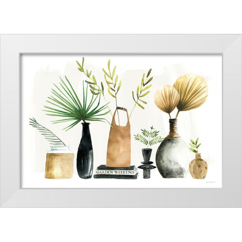 Weekend Plants I White Modern Wood Framed Art Print by Charro, Mercedes Lopez