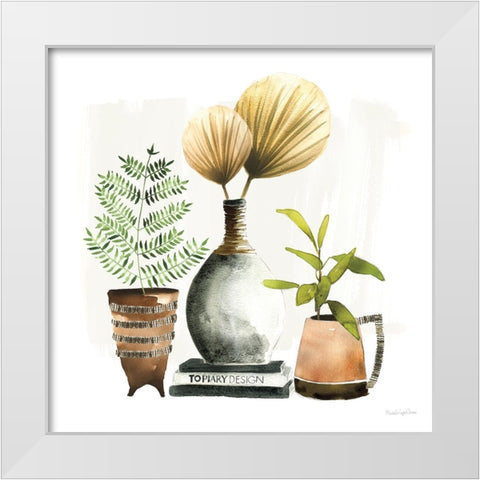 Weekend Plants II White Modern Wood Framed Art Print by Charro, Mercedes Lopez