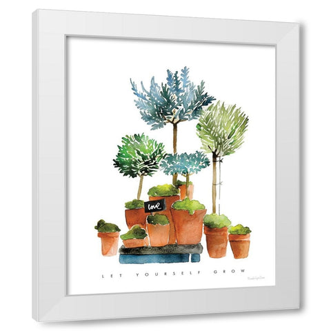 Let Yourself Grow White Modern Wood Framed Art Print by Charro, Mercedes Lopez
