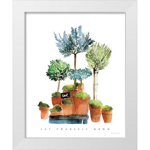 Let Yourself Grow White Modern Wood Framed Art Print by Charro, Mercedes Lopez