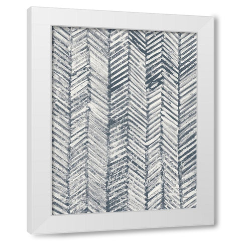 Maki Tile Panel I Crop II Blue White Modern Wood Framed Art Print by Lovell, Kathrine