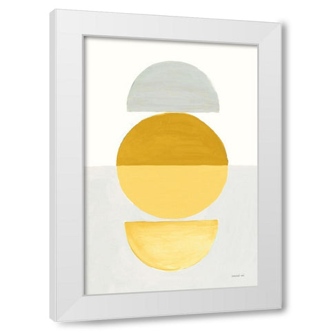 In Between I Yellow White Modern Wood Framed Art Print by Nai, Danhui