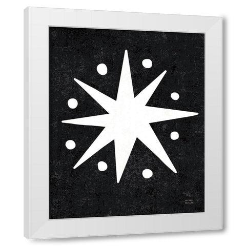 Christmas Whimsy Star White Modern Wood Framed Art Print by Mullan, Michael