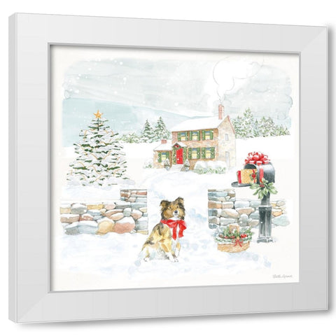 Home For The Holidays II White Modern Wood Framed Art Print by Grove, Beth