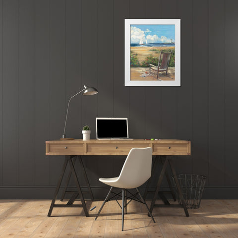 By the Sea II - Wag White Modern Wood Framed Art Print by Rowan, Carol