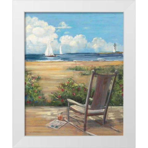 By the Sea II - Wag White Modern Wood Framed Art Print by Rowan, Carol