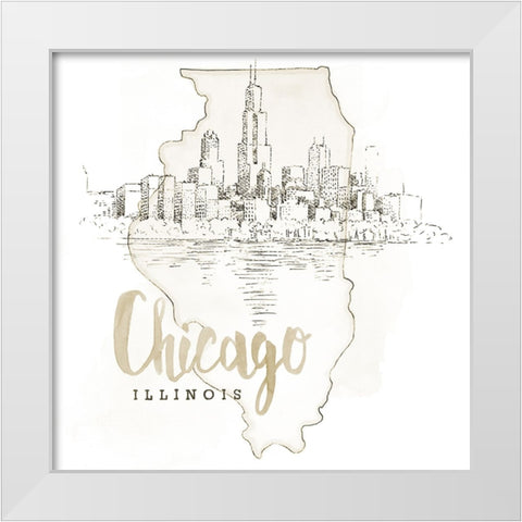 US Cities VI White Modern Wood Framed Art Print by Grove, Beth