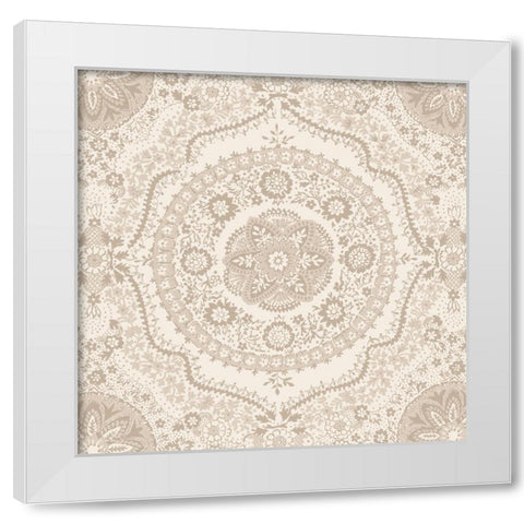 Zen Mandala White Modern Wood Framed Art Print by Wild Apple Portfolio