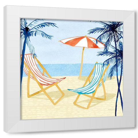 Laguna Lounging I White Modern Wood Framed Art Print by Charro, Mercedes Lopez