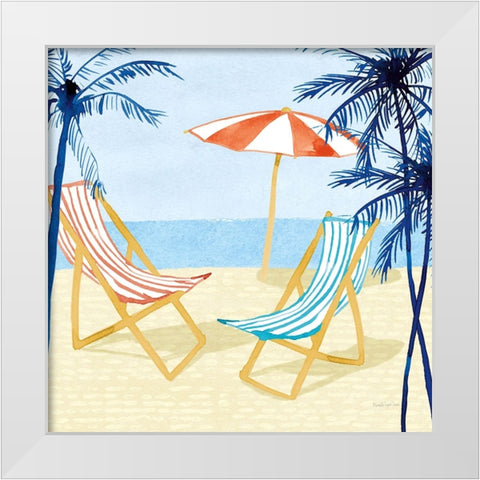 Laguna Lounging I White Modern Wood Framed Art Print by Charro, Mercedes Lopez