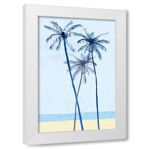 Laguna Palms Triptych II White Modern Wood Framed Art Print by Charro, Mercedes Lopez