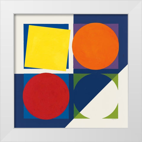 Geo Bright Primary White Modern Wood Framed Art Print by Tillmon, Avery