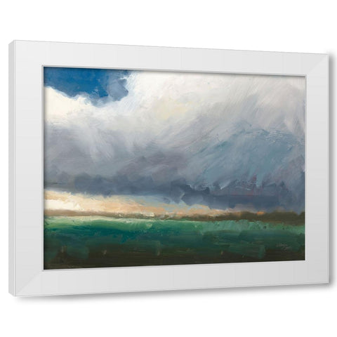 September Landscape White Modern Wood Framed Art Print by Wellington Studio