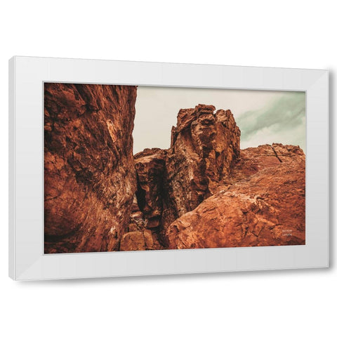 Welcome V White Modern Wood Framed Art Print by Larson, Nathan