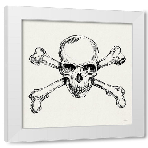 Skull and Crossbones I White Modern Wood Framed Art Print by Tavoletti, Anne