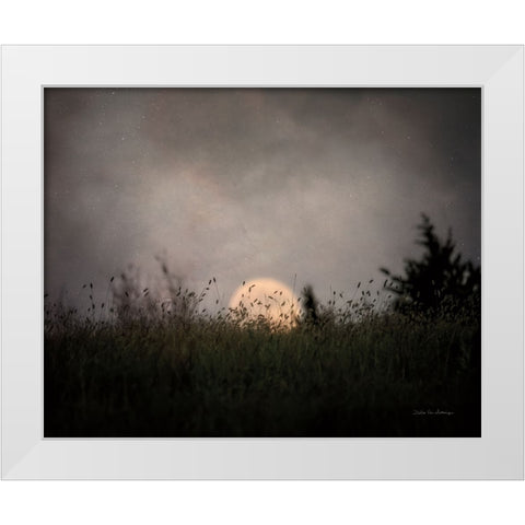 The Prairie Moon White Modern Wood Framed Art Print by Van Swearingen, Debra