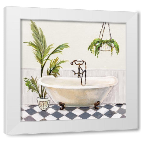 Crisp Cottage Bathroom I White Modern Wood Framed Art Print by Vassileva, Silvia