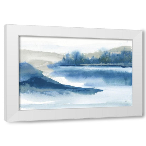Blue Fog I White Modern Wood Framed Art Print by Paschke, Chris