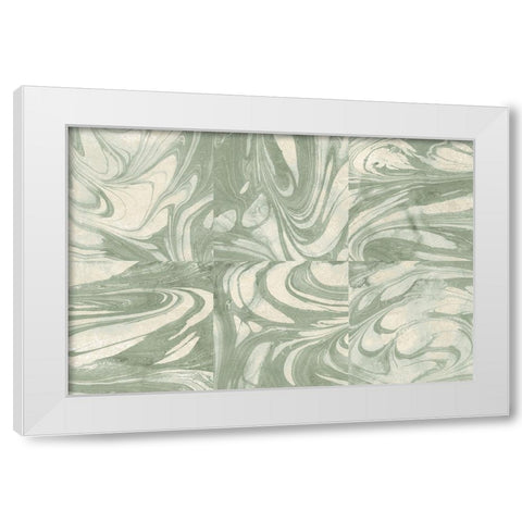 Marbled Abstract Light White Modern Wood Framed Art Print by Wild Apple Portfolio