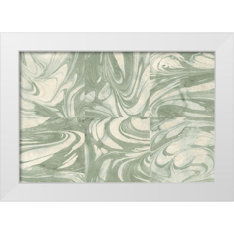 Marbled Abstract Light White Modern Wood Framed Art Print by Wild Apple Portfolio