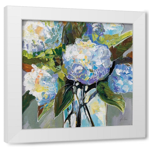 Puffs White Modern Wood Framed Art Print by Vertentes, Jeanette