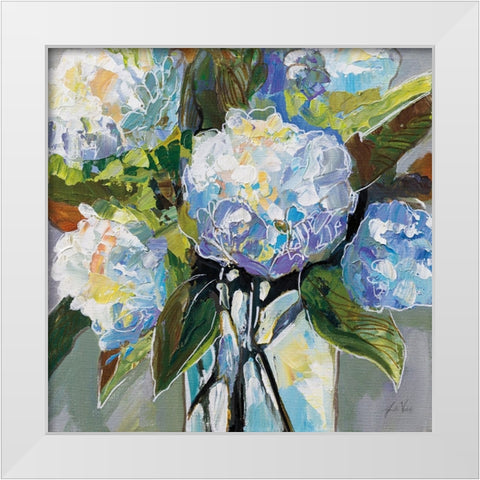 Puffs White Modern Wood Framed Art Print by Vertentes, Jeanette