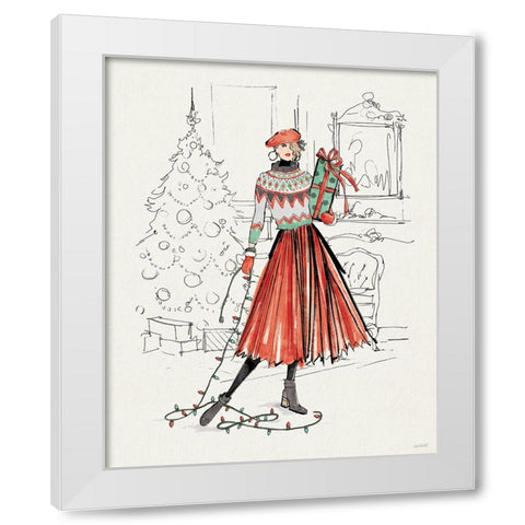 Holiday Fashionistas II White Modern Wood Framed Art Print by Tavoletti, Anne