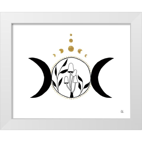 Mystical Mushrooms I White Modern Wood Framed Art Print by Adams, Sarah
