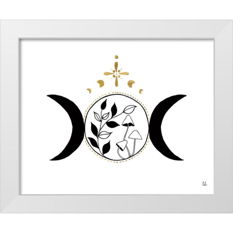Mystical Mushrooms II White Modern Wood Framed Art Print by Adams, Sarah
