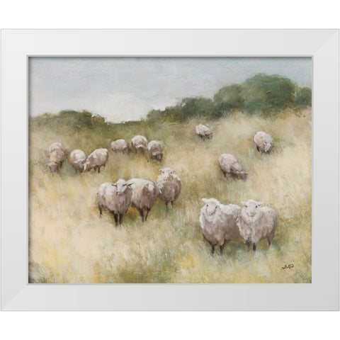 Flock White Modern Wood Framed Art Print by Purinton, Julia