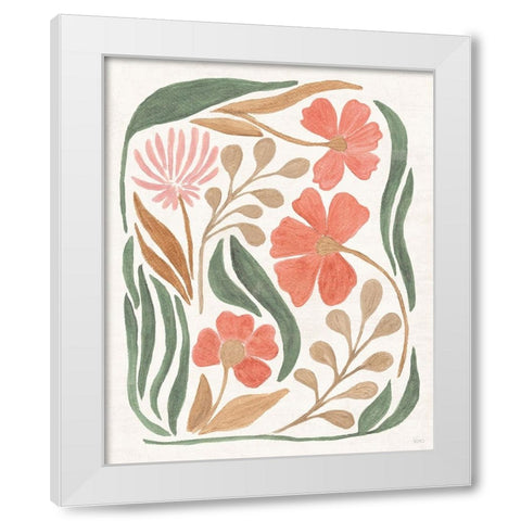 Floral Abstract I White Modern Wood Framed Art Print by Charron, Veronique