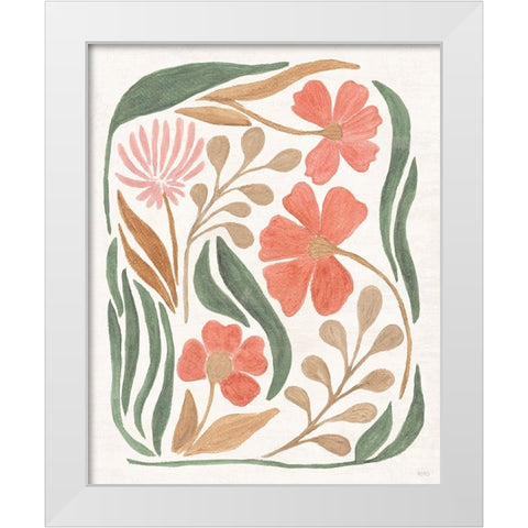 Floral Abstract I White Modern Wood Framed Art Print by Charron, Veronique