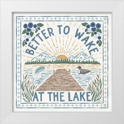 Lakeside Days II White Modern Wood Framed Art Print by Marshall, Laura
