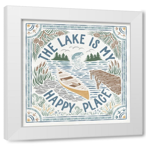 Lakeside Days III White Modern Wood Framed Art Print by Marshall, Laura