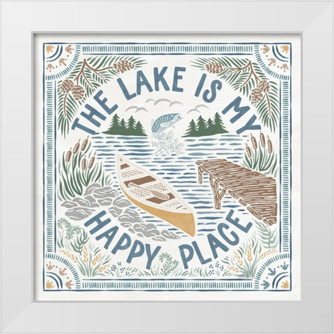 Lakeside Days III White Modern Wood Framed Art Print by Marshall, Laura