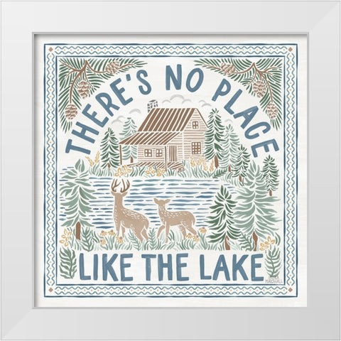 Lakeside Days V White Modern Wood Framed Art Print by Marshall, Laura