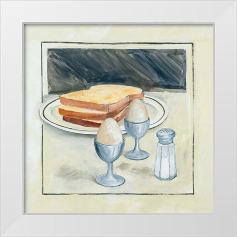 Breakfast for Two White Modern Wood Framed Art Print by Tillmon, Avery