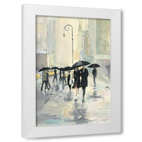 City in the Rain White Modern Wood Framed Art Print by Tillmon, Avery