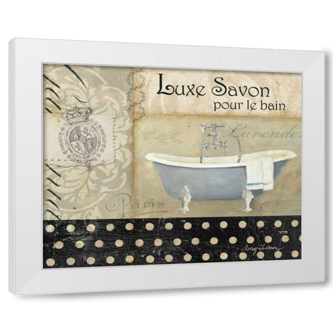 Savons de Bains I White Modern Wood Framed Art Print by Tillmon, Avery
