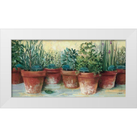 Potted Herbs II White Modern Wood Framed Art Print by Rowan, Carol