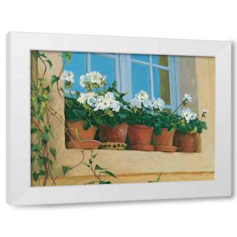 Chateau Creancey Window White Modern Wood Framed Art Print by Novak, Shirley