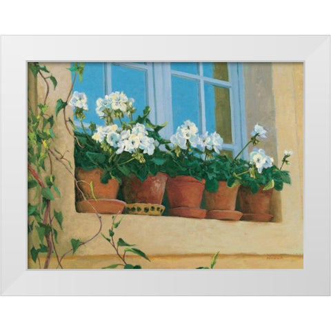 Chateau Creancey Window White Modern Wood Framed Art Print by Novak, Shirley