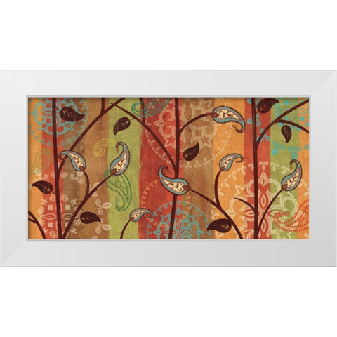 Paisley Garden White Modern Wood Framed Art Print by Charron, Veronique