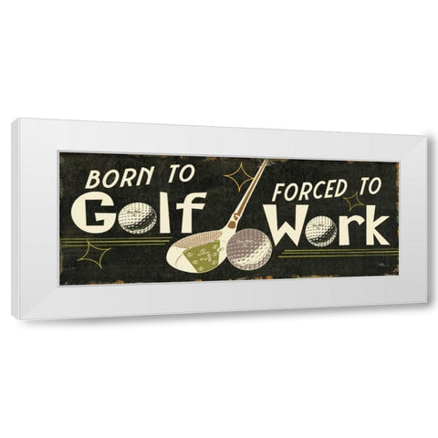 Funny Golf III White Modern Wood Framed Art Print by Pela Studio