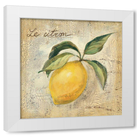 Le Citron White Modern Wood Framed Art Print by Vassileva, Silvia