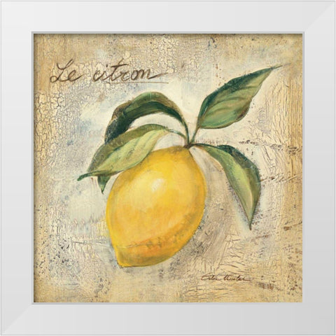 Le Citron White Modern Wood Framed Art Print by Vassileva, Silvia