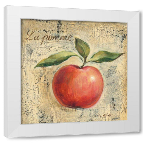 La Pomme White Modern Wood Framed Art Print by Vassileva, Silvia