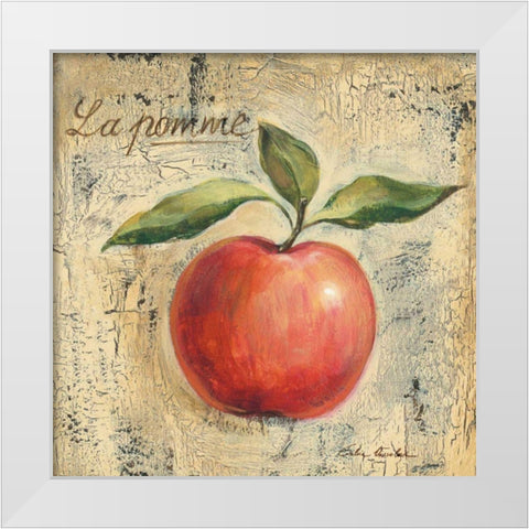 La Pomme White Modern Wood Framed Art Print by Vassileva, Silvia